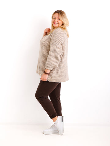 Curvy Size Strickpullover MEGAN.S – Flauschiger Grobstrick – Gr. 42–52