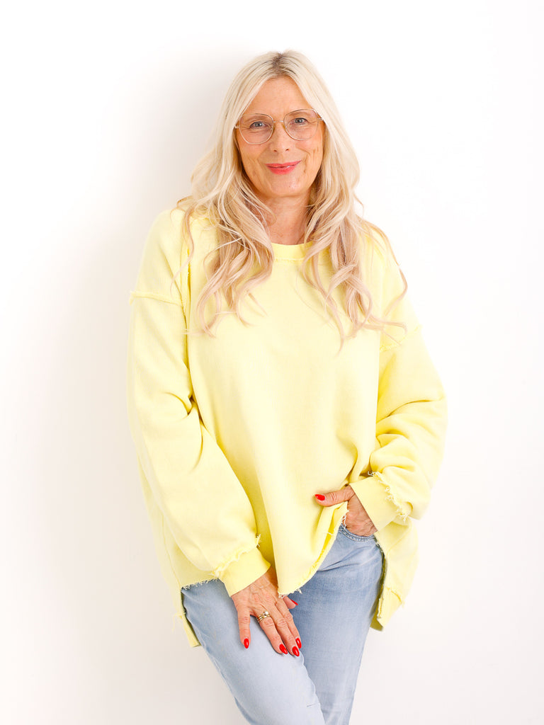 Oversize-Sweater FENJA mit Inside-Out-Nähten & Herz-Patch – Gr. 38-46