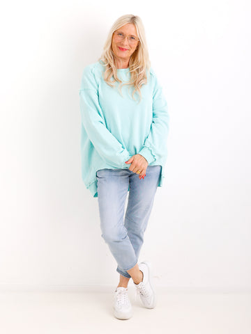 Oversize-Sweater FENJA mit Inside-Out-Nähten & Herz-Patch – Gr. 38-46