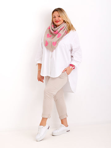XXL Baumwollbluse CHANTI – Extra lang mit verlängerter Rückenpartie – Gr. 42– 54