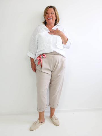 Relaxed-Fit Hose HENRY.S  – Tiefer Schritt – Jersey-Stretch – Gr. 40-46