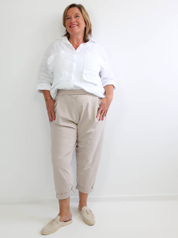 Relaxed-Fit Hose HENRY.S  – Tiefer Schritt – Jersey-Stretch – Gr. 40-46