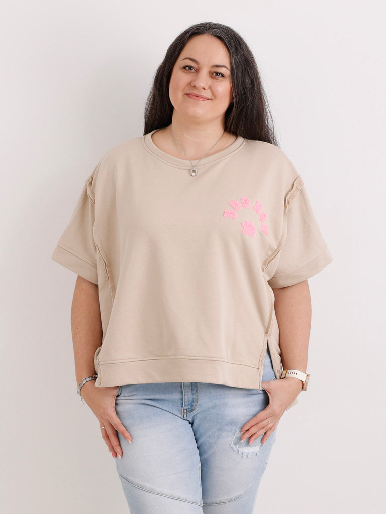 Kurzarm-Sweatshirt DOGMOM – One Size Gr. 38-48