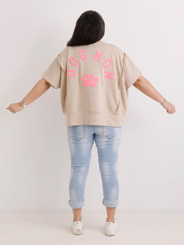 Kurzarm-Sweatshirt DOGMOM – One Size Gr. 38-48