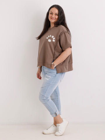 Kurzarm-Sweatshirt DOGMOM – One Size Gr. 38-48