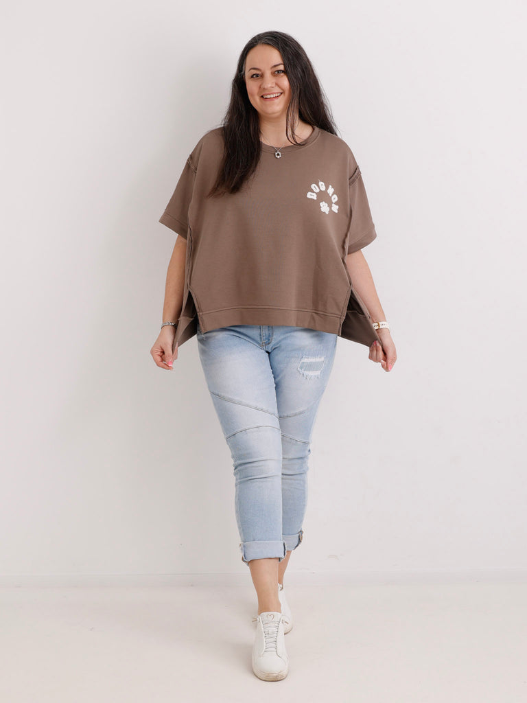 Kurzarm-Sweatshirt DOGMOM – One Size Gr. 38-48