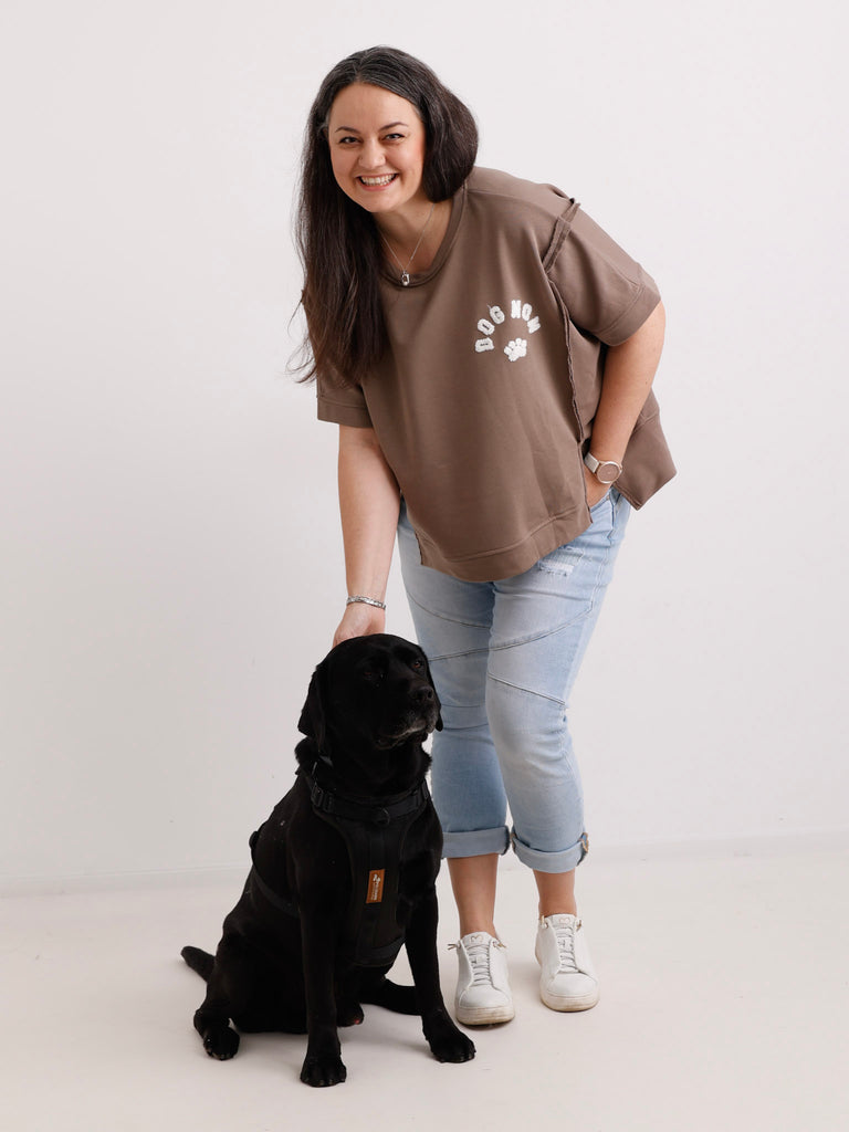 Kurzarm-Sweatshirt DOGMOM – One Size Gr. 38-48