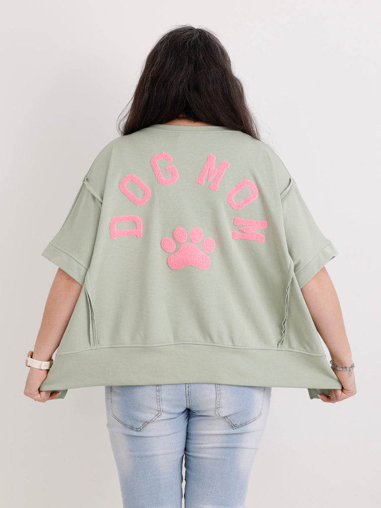 Kurzarm-Sweatshirt DOGMOM – One Size Gr. 38-48
