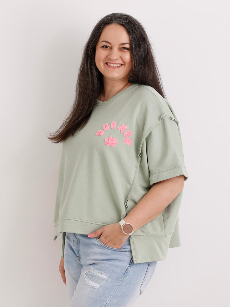 Kurzarm-Sweatshirt DOGMOM – One Size Gr. 38-48