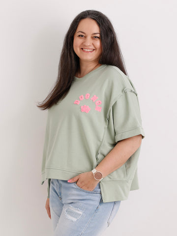 Kurzarm-Sweatshirt DOGMOM – One Size Gr. 38-48