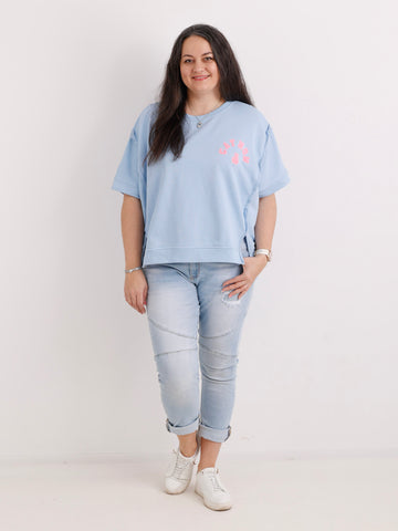 Kurzarm-Sweatshirt CATMOM – One Size Gr. 38-48