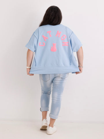 Kurzarm-Sweatshirt CATMOM – One Size Gr. 38-48