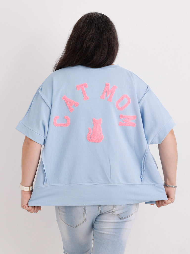 Kurzarm-Sweatshirt CATMOM – One Size Gr. 38-48