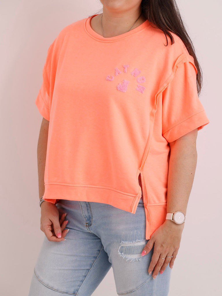 Kurzarm-Sweatshirt CATMOM – One Size Gr. 38-48