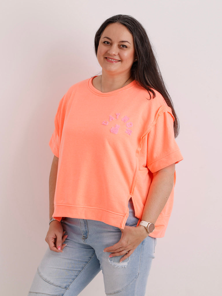 Kurzarm-Sweatshirt CATMOM – One Size Gr. 38-48