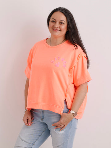 Kurzarm-Sweatshirt CATMOM – One Size Gr. 38-48
