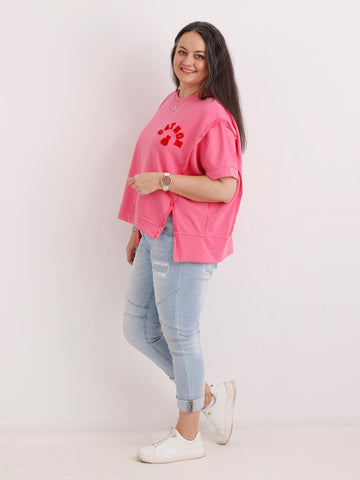 Kurzarm-Sweatshirt CATMOM – One Size Gr. 38-48