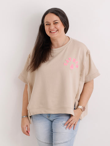 Kurzarm-Sweatshirt CATMOM – One Size Gr. 38-48