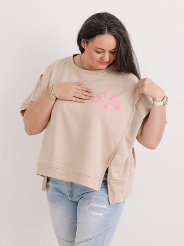 Kurzarm-Sweatshirt CATMOM – One Size Gr. 38-48