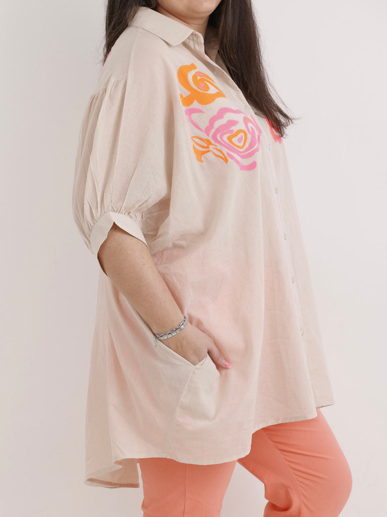 Oversize Baumwoll-Bluse MILOU.S Gr. 40-50