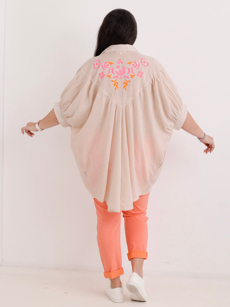 Oversize Baumwoll-Bluse MILOU.S Gr. 40-50