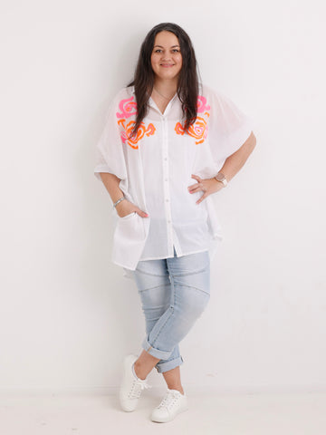 Oversize Baumwoll-Bluse MILOU.S Gr. 40-50