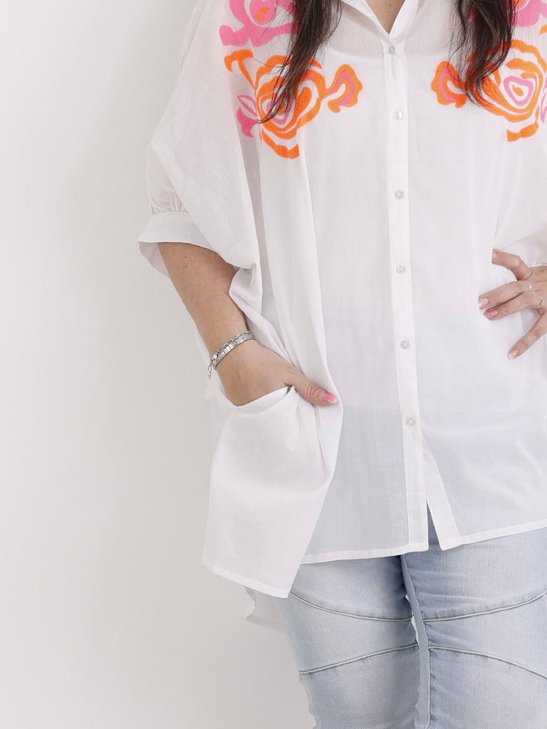 Oversize Baumwoll-Bluse MILOU.S Gr. 40-50