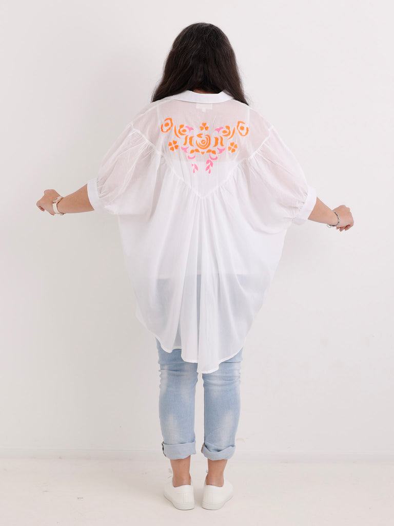Oversize Baumwoll-Bluse MILOU.S Gr. 40-50