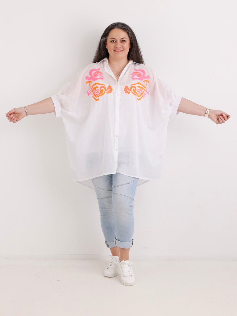 Oversize Baumwoll-Bluse MILOU.S Gr. 40-50