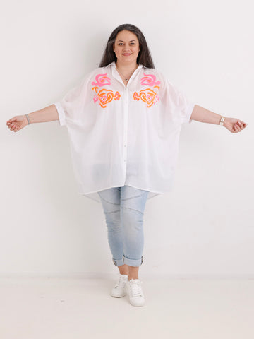 Oversize Baumwoll-Bluse MILOU.S Gr. 40-50