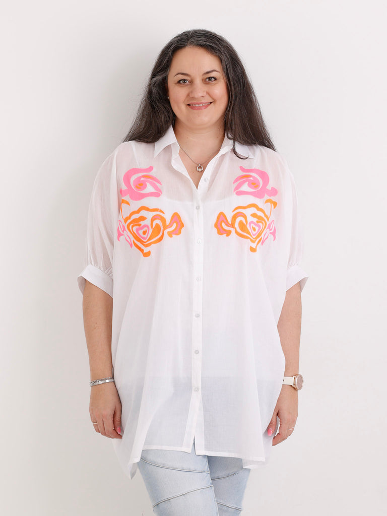 Oversize Baumwoll-Bluse MILOU.S Gr. 40-50