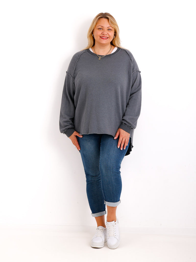 Oversize-Wohlfühl-Sweater CARLY.S – 100 % Baumwolle – Gr. 38-50