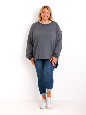 Oversize-Wohlfühl-Sweater CARLY.S – 100 % Baumwolle – Gr. 38-50