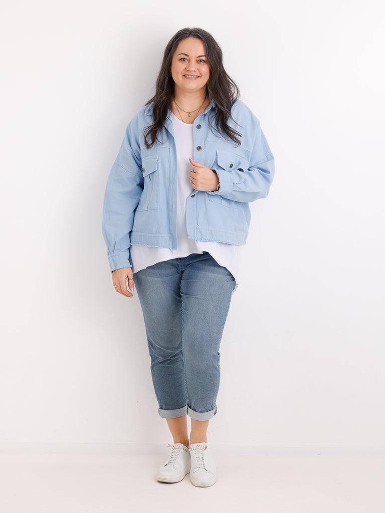 Oversize Jeansjacke ANTONIA – Boxy-Schnitt – Gr. 44/46-50