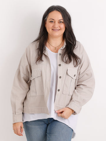 Oversize Jeansjacke ANTONIA – Boxy-Schnitt – Gr. 44/46-50