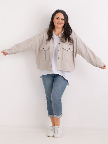 Oversize Jeansjacke ANTONIA – Boxy-Schnitt – Gr. 44/46-50