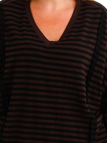 Curvy Zweiteiler NOVELL– Lässiger Sweat-Look im Ringel-Design – Gr. 44–54