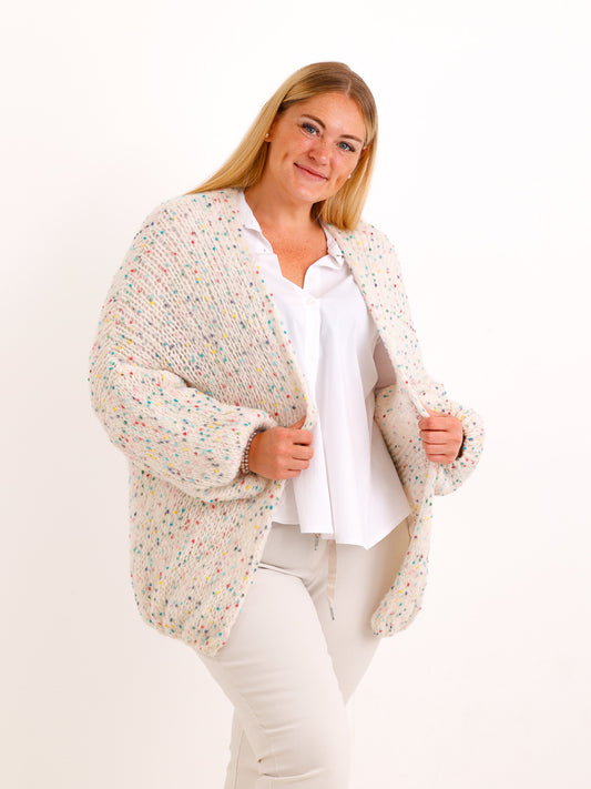 Curvy Strickjacke LIORELLE – Leichter Oversize-Strick mit Herz – Gr. 42–54