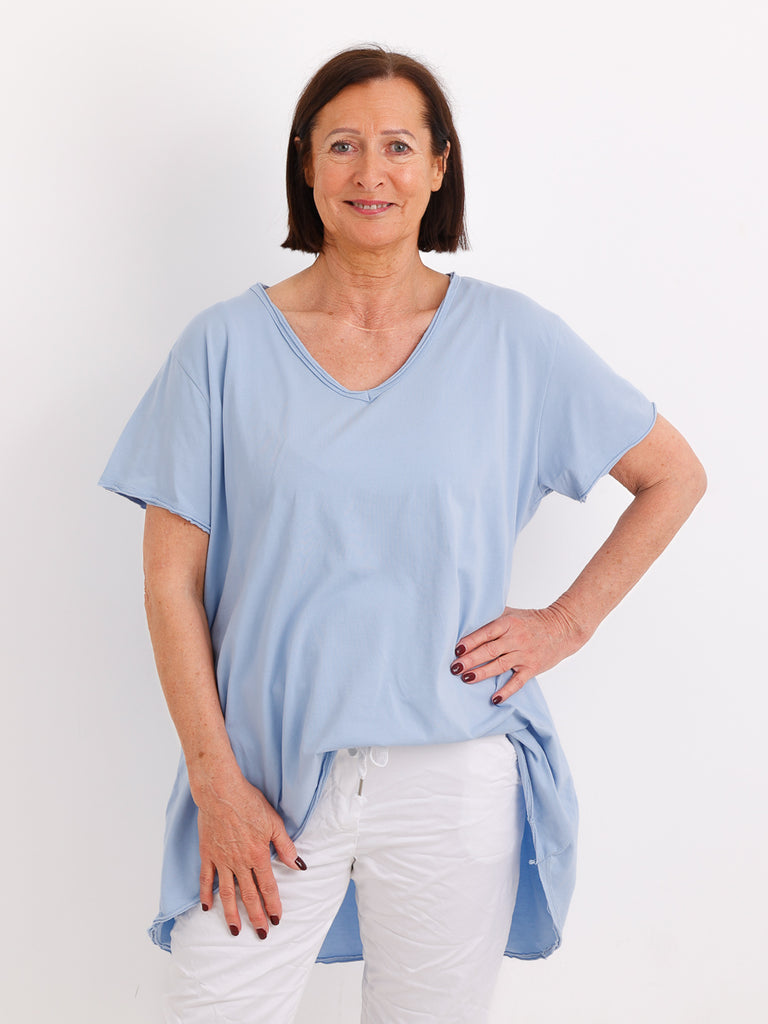 Longshirt EMILY.S – Baumwoll-Stretch – Vokuhila-Schnitt – Gr. 36-46