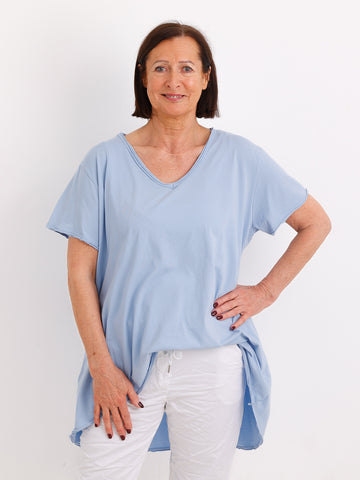 Longshirt EMILY.S – Baumwoll-Stretch – Vokuhila-Schnitt – Gr. 36-46