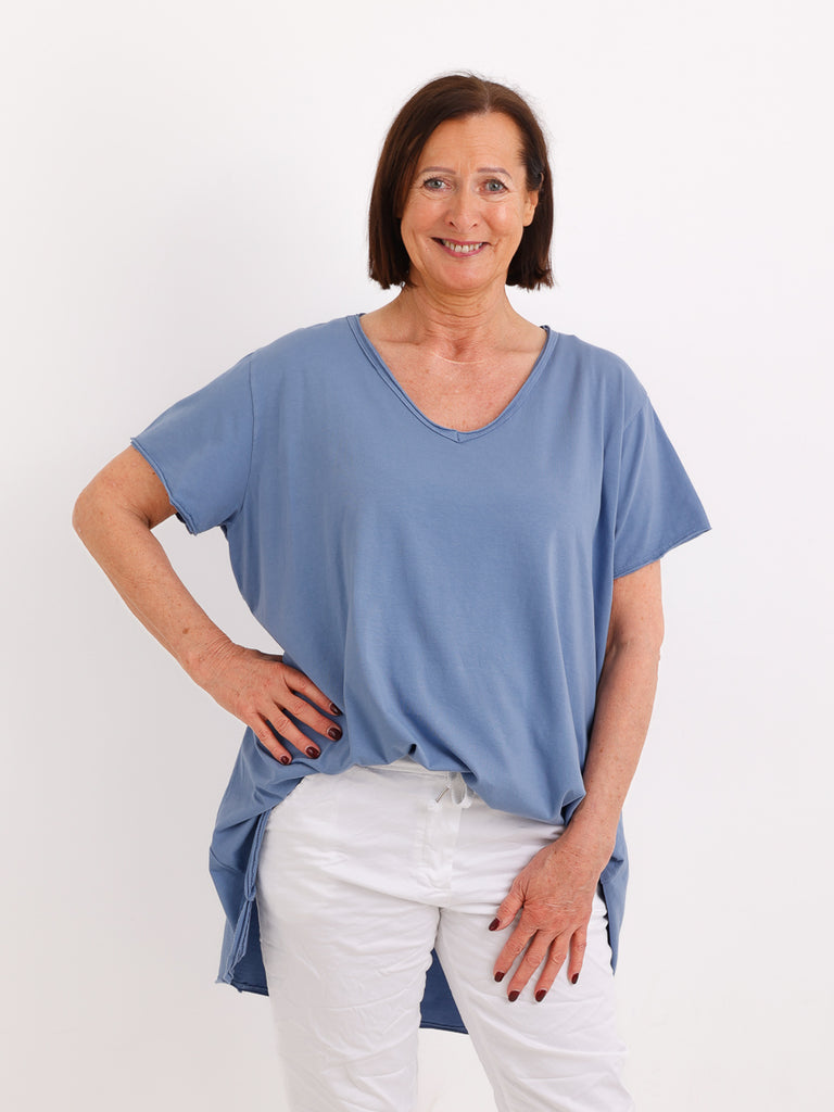 Longshirt EMILY.S – Baumwoll-Stretch – Vokuhila-Schnitt – Gr. 36-46