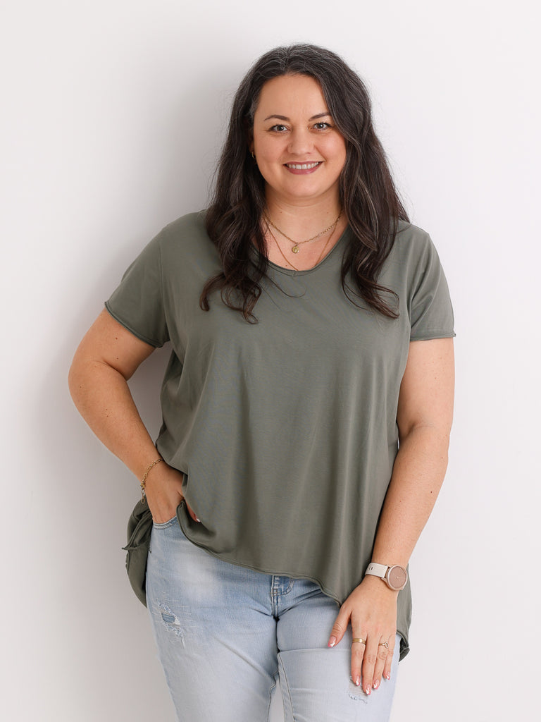 Longshirt EMILY.S – Baumwoll-Stretch – Vokuhila-Schnitt – Gr. 36-46