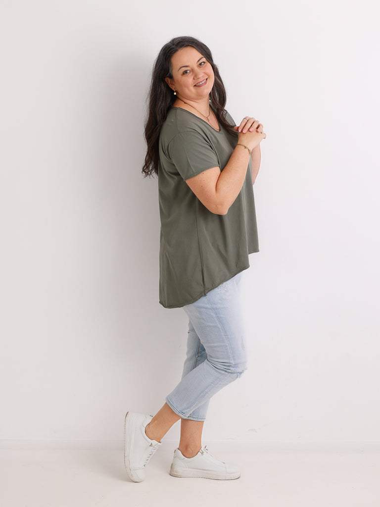 Longshirt EMILY.S – Baumwoll-Stretch – Vokuhila-Schnitt – Gr. 36-46