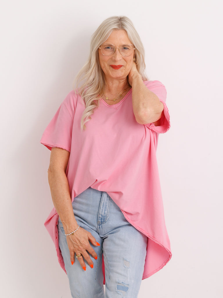 Longshirt EMILY.S – Baumwoll-Stretch – Vokuhila-Schnitt – Gr. 36-46