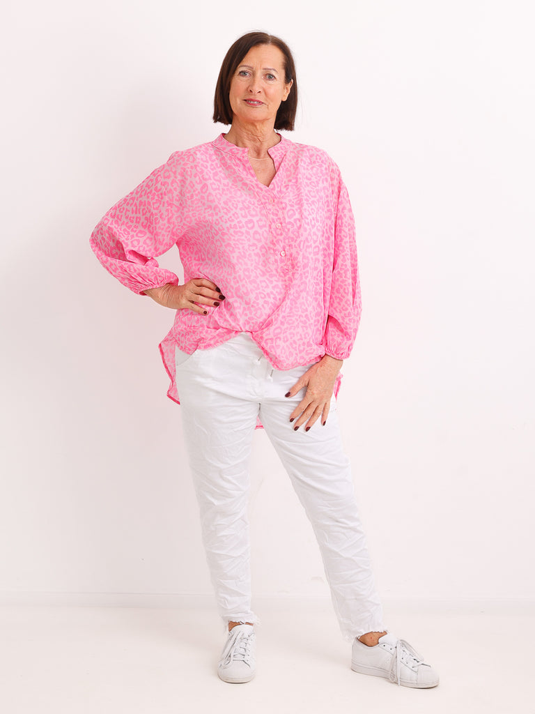 Oversize Leo-Blusenshirt PAMY.S – Luftige Baumwolle – Gr. 36-44