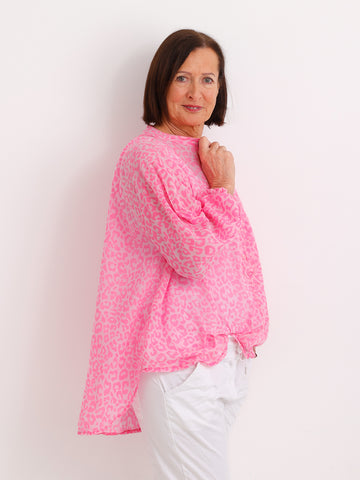 Oversize Leo-Blusenshirt PAMY.S – Luftige Baumwolle – Gr. 36-44