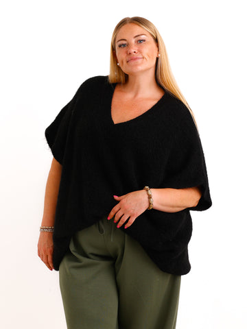 Curvy Pullunder CALYRA – Lässiger Strick-Look mit tiefem V-Ausschnitt – Gr. 44–54