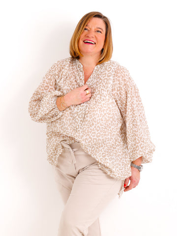 Oversize Leo-Blusenshirt PAMY.S – Luftige Baumwolle – Gr. 36-44