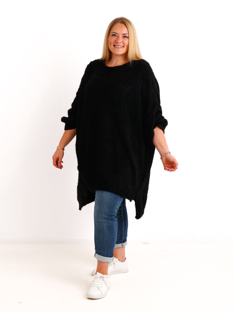 Curvy Pullover VALURA – Extra langer Oversize-Schnitt mit Inside-Out-Nähten – Gr. 48-58