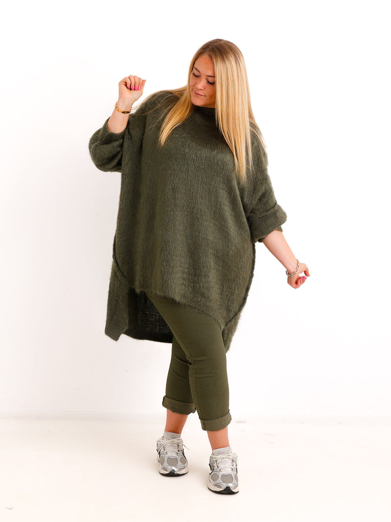 Curvy Pullover VALURA – Extra langer Oversize-Schnitt mit Inside-Out-Nähten – Gr. 48-58